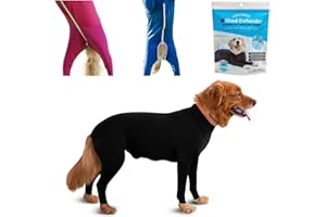 Shed Defender Body Suit for Dogs – Original –Anti Shedding Shirt, Reduce Dog Hair, Dog Onesie Surgery Recovery Suit, Anxiety, Calming, Car Seat Cover, E-Collar, Hot Spots, Jumpsuit(Black, M)