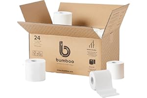 Bumboo Bamboo Toilet Roll 24 Pack | Toilet Paper 3 ply, 300 Sheets | Organic Eco Toilet Paper | Plastic-Free, Soft, Strong, Sustainable & Biodegradable Toilet Tissue
