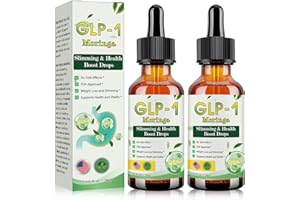 ORKNGLOWY 2PCS GLP-1 Health Boost Drops, GLP-1 Health Boost Dr-ops, Organic Moringa GLP-1 Metabolic Balance Drops, Firming Skin Suitable, Unisex for All Skin Types