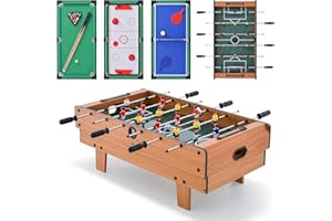 COSTWAY Multi Game Table, Combo Table with Football, Table Tennis, Air Hockey and Billiard, Wood Foosball Table Top for Game Rooms, Arcades, Bars, Parties