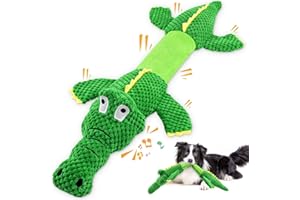 SHOKAN Dog Toy, Squeaky Dog Toys for Medium Small Breed, Tug of War Dog Toy Plush Crocodile, Interactive Dog Toys for Boredom, Dog Christmas Birthday Toy Gift for Dogs