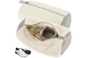 JOKAPY 2 pezzi Sacchetti per Scarpe Lavanderia,Sacchetti Lava Scarpe Lavatrice Microfibra Rete Scarpe Lavatrice con Cerniera,Borsa per il Lavaggio delle Scarpe Sacchetto Scarpe Lavatrice (Bianco)