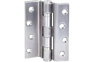 Gedotec Aufschraubscharnier Edelstahl Türband für gefälzte Innentüren | Schwerlast-Türscharnier kugelgelagert | Winkel-Scharnier mit Tragkraft bis 80 kg | 1 Stück - Aufschraubband Zimmertür