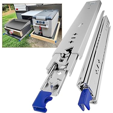 6 Paires Glissières Tiroir Sous-montage 9 Pouces – Fermeture Souple, 80 Lb, Acier