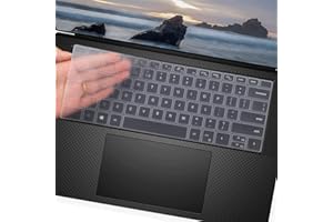 UUONDO Housse de clavier en silicone transparent pour ordinateur portable Dell XPS 15 9500 9510 9520 15,6" 2021 2022 XPS 17 9700 9710 9720 2021 2022 (transparent)