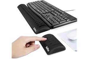 AELFOX Repose-poignet pour clavier et souris - Tapis de poignet ergonomique en mousse à mémoire de forme pour clavier d'ordinateur portable, repose-poignet pour ordinateur portable - Accessoires de bureau à