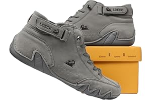 Eteslot for Wiecel Barfußschuhe Leder - Lederstiefel Herren - for Ldeck Barfussschuh - Wildleder Schuhe Herren - Leder Boots Herren Mode Glamour Barfußschuhe - Lässige Outdoor-Sneaker Zum Wandern