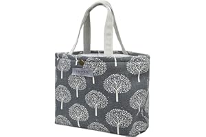 BXT Canvas Insulated Cool Bag Large Lunch Box Tote Bag Picnic BBQ Food Carrier Travel School Office Lunch Carry Bag Cooler