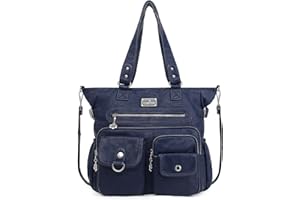 Angelkiss Purses Handbags for Women PU Tote Satchel Bags for Women Pockets Shoulder Bags