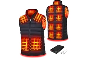 Seenew Beheizbare Weste, Beheizbare Weste Herren Mit 10000mAh Akku, Heizweste Mit 13 Heizzone, 3 Einstellbar Temperatur, Wärmeweste Winter Regenjacke Kleidung Mit Akku