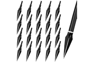 SERfawnCH Traditionelle Jagdpfeilspitzen 125 Grain mit Carbonpfeilen - Inschraubspitzen für Recurvebogen, Compoundbogen & Armbrust aus Kohlenstoffstahl (20)