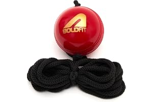 Boldfit PVC Hanging Cricket Ball Trainer with Heavy-Duty Rope for Batting Practice, Solo Swing Training Ball for Hand-Eye Coordination, Shot Accuracy & Reflex Drills, Indoor Outdoor Cricket Practice