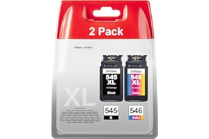 Glliter 545XL 546XL Multipack Patronen Kompatibel für Canon Druckerpatronen 545 546 PG-545 CL-546 XL für Canon Pixma MX495 TR4550 TS3350 TS3150 TR4551 MG2550s MG2555s TS3151 MG3050 (Schwarz,Farbe)