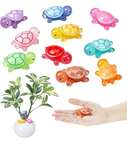 AYNKH 30 Stück Mini Schildkröten, Im Dunkeln Leuchtende Bunt Mini