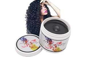 HTRUIYATY Cire Colorante Cheveux Lavable Jetable Coloration Temporaire DIY Unisexe Cire Couleur Cheveux Convient Pour La FêTe De NoëL D'Halloween-Noir