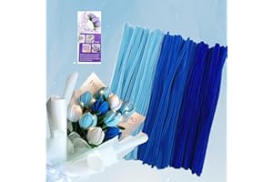 ROEOWENE Lot de 300 cure-pipes bleu, multicolore, accessoires de bricolage, fil chenille 30 cm