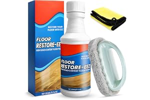 3-delad parkett renoveringsset, 150 ml golvrestore Eez rengöringsborste mikrofiberrengöringsduk, golvvård för trä, laminat, vinyl och sten, tar bort repor och ger långvarig glans