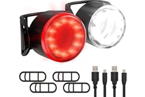 HYBRID SPORT Hybrid LED Bike Lights Set - USB Rechargeable Bike Lights Kit - Bright Waterproof Bike Lights Front and Back 6 Brightness Modes Easy Mount Road And Mountain
