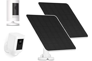 YCTECHCAM Solarpanel für Ring Kamera, 5W Solar Charger für Ring Stick Up Cam/Pro Akku, Spotlight Cam Plus/Pro Akku, Wyze Battery Cam Pro, Inklusive Rundstecker und USB-C Adapter, IP65 Wasserdicht, 2er Pack