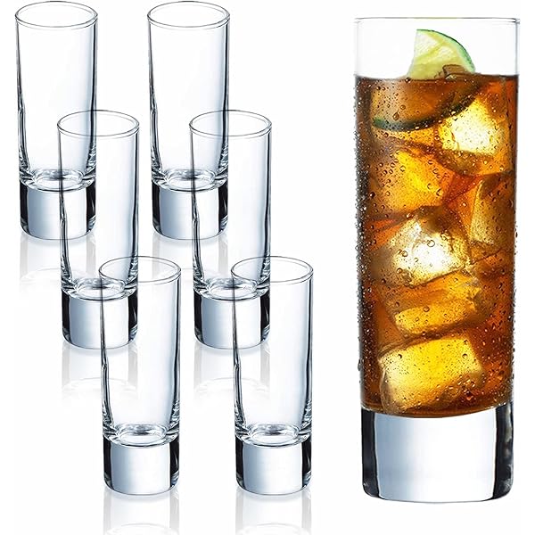 Buy DOMINGO HUB Crystal Clear Long Shot Glass 75 ML, Set of 6 for