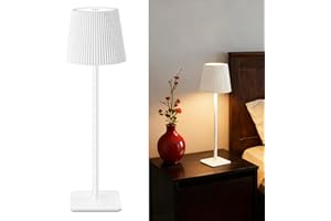 LuminexDesigns Lampada da Tavolo LED Senza Fili con Controllo Touch – Lampada Ricaricabile da 5200mAh Dimmerabile, IP54 Resistente all’Acqua – Perfetta per Interni ed Esterni, Bianco