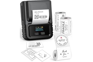 Phomemo M120 Label Maker - Bluetooth Label Printer Handheld Compatible with Android & iOS, Monochrome Thermal Label Maker Machine for Retail, Office, Small Business, with 3 Rolls Labels