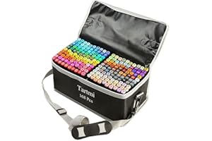 TARTMI 168 Farben Graffiti Stifte Set,Twin Tip Marker Stifte Set für Manga Design Schule, Sicher und schnell trocknend, Ausgestattet mit Schwarzer Tragetasche Lagerbasis