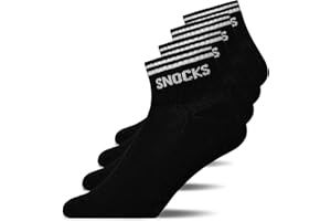 Snocks Retro Sneaker Socken (4 Paar) aus Bio Baumwolle - Knöchelhoch Sneaker Socken mit Streifen - Sneaker Socken Herren & Damen