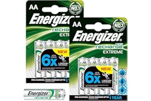 Energizer Lot de 8 Piles Rechargeables AA Extreme 2300 mAh préchargées NiMH LR6