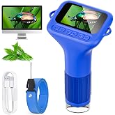 Kids Digital Microscope, SKYBASIC Mini Camera with 1000x Zoom and 2 Inch Screen, Birthday for 6 7 8 9 10 11 12 Year Old Kids