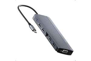 ‎ANKER Anker Stacja dokująca do laptopa, koncentrator USB C 14 w 1, potrójny wyświetlacz z 2 x HDMI 4K HDMI, 1080p VGA, zasilanie 80 W, porty danych USB-A/C 5 Gb/s do MacBooka, Dell XPS i innych (ładowarka