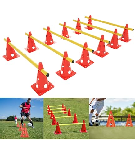 Kit D'entraînement Agility RHINOS - Échelle De Coordination 4m + 12 Cônes + 6 Barres - Sac De Transport Inclus