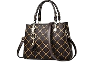 FORRICA Borsa a Mano Donna Borsa a Tracolla Squisito Ciondolo Borsetta Elegante Foglia di Acero Borse a Spalla Pelle PU Manico Marrone C