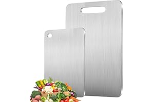 YKHSUAOU Tagliere in Titanio per Cucina, Tagliere Acciaio Inox, Tagliere in Acciaio Inox Alimentare, Garantiscono il Gusto Originale Degli Ingredienti per Carne, Frutta, Verdura