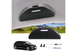 LUWU Compatible avec VW Polo MK6 de 2018-2022 / Seat Leon 5F MK3 2012-2019 Support de lunettes de soleil pour voiture, porte-lunettes de soleil, étui de rangement pour accessoires (noir)