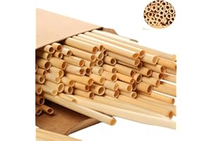 AXOBOG 600 Stück Wildbienen Nisthülsen, 20cm Länge, Umweltfreundliche Bambus-Röhren Füllmaterial, Nachfüllpackung für Insektenhotel Solitärinsekten, Naturschutz Garten