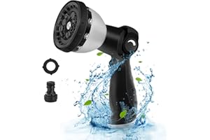 VIGODAY Garden Hose Spray Gun,10 Adjustable Patterns Hose Pipe Spray Gun Thumb Control,High Pressure Garden Hose Nozzle,Anti-Slip & Leak Proof Hosepipe Nozzle Gun for Watering Plants Shower Pets Car Washing