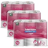 Amazon Brand - Presto! 4-Ply Quilted Toilet Tissues,36 Rolls (12 x 3 x 160 sheets)