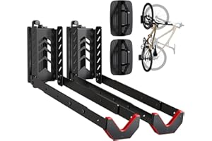 monTEK Swivel Bike Wall Mount, No-Lift Bike Rack, Adjustable Bike Hanger, Fits 16"-29" Tyres, Holds Up to 35kg, Foldable Wall Mount for Space-Saving Bicycle Storage, Easy to Load and Unload, 2 Pack