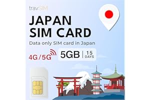 travSIM Carte SIM Données Uniquement Japon | 15 Jours – 5 Go en Vitesse 5G/4G | Carte SIM Japon pour Rester connecté | Assistance 24h/24 et 7j/8