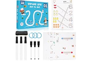 Finetoknow Magisches Vorschule Übungsheft, Zeichnen Lernen Kinder, Notizbuch Wiederverwendbar Buch für Kinder Schreiben Lernen Löschbarer Stift Magisch Book 29.5 * 22CM 64 Seite