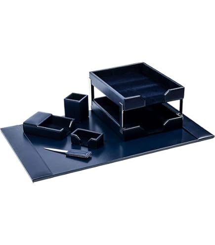 Dacasso Dark Brown Bonded Leather Luxury 6 Piece Desk Set - Blotter Pad - View #9