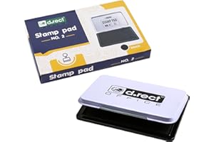 D.RECT Almohadilla de Tinta Metal 7 x 11 cm - Tampón de Tinta, Negro