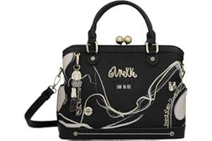 Anekke - Damska torba na ramię ze sztucznej skóry z uchwytami, kieszeniami i etui na ramię - kolor czarny Shoen - akcesoria i akcesoria damskie - wymiary 31x24x12 cm, Wielobarwny