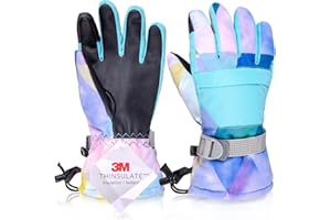 Azarxis Dziecięce Rękawice Narciarskie, Oddychające I Antypoślizgowe, Ciepłe, Odpowiednie Do Jazdy Na Nartach