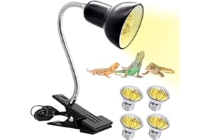 Vegena Lampada per Tartarughe d'Acqua, Lampada Tartarughe d'Acqua, Lampada Riscaldante Tartarughe con Morsetto Metallico Girevole Lampada UVA UVB per Tartaruga Lucertola (2 Pezzi 25W, 2 Pezzi 50W)