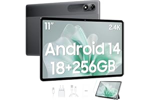 Blackview Android 14 Tablet 256GB,Tab 9 WiFi Tablet 11 Pollici Netflix 1080P,18GB+256GB,T606,8200mAh,5G WiFi,13MP+8MP,2 Speaker/OTG/BT5/Gaming Tablet con Custodia e Pellicola