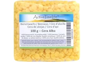 ActiveTimeLife® Bienenwachs Pastillen Bio gelb | Premium | 100 g ideal für Kosmetik Kerzen Cremes Salben Seifen Wachstücher - Nachfüllpack