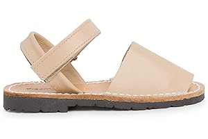 Pisamonas Sandales Avarcas Cuir Nappa et à Scratch pour Enfant