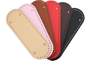 CHENKEE Hand-Woven Bag Base, 6 Pack Bag Bases for Crochet 30x10cm Crochet Bag Bottom Base PU Leather Handbag Bottom for Bag Making Handbag DIY Bottom Pad